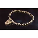 A 9ct gold bracelet with padlock clasp, 18cm long, 7.