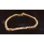 A 9ct gold bracelet engraved "Mary", 18cm long, 3.