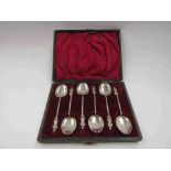 A William Davenport cased set of six silver apostle spoons,