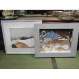 SPATE HUNTERMANN (ROBERT HUNT - 1934-2014) a framed mixed media collage entitled "Sea Glimpse"