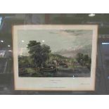 A James Stark 19th Century etching of Carrow Bridge, published 1833, framed and glazed,