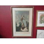 Bartolozzi after Lawrence: "Miss Farrens" colour print, framed and glazed,