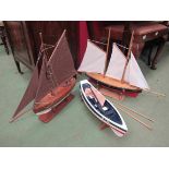 Three scratch built model boats