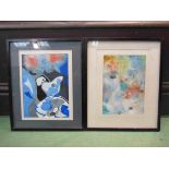 SPATE HUNTERMANN (ROBERT HUNT - 1934-2014) Two framed and glazed watercolours/gouaches entitled