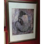 After Pablo Picasso; a print entitled "Blue Nude 1902" 54cm x 48cm,