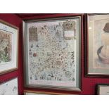 After James Joseph Lloyd Carr (1912-1994) A framed literary and historical map of England and Wales,