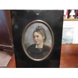 VICTORIAN SCHOOL: Portrait of a young lady. Unsigned oval miniature.