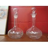 A pair of Edwardian decanters with stoppers,