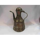 An Ottoman copper coffee pot,