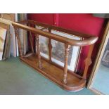 A 19th Century country house pitch pine large stick stand on turned supports,