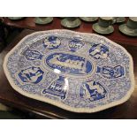 A Spode "Signature Collection" meat plate, blue and white Grecian motifs,