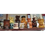 A collection of mainly Toby jugs including treacle glaze (10)
