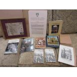 A small quantity of Cambridge memorabilia including a map of Colleges a royal address to Queen