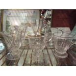 Six various 19th glasses including syllabub glasses