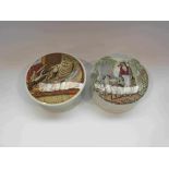 A pair of Victorian Prattware pots,