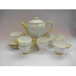 A Shelley Pole Star tea set comprising of teapot, sugar bowl, milk jug,