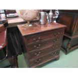 A 19th Century mahogany chest of drawers form commode, a/f,