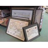 A quantity of reproduction antique maps of Europe including Britain, Lisbon, Sicily, Malta,