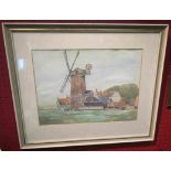 FRED LEVITT (XX) A framed and glazed watercolour, 'Cley Mill, Norfolk', signed bottom left, 25.