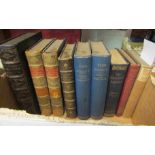 A collection of assorted books including 19th Century leather bound volumes including 'Wordsworth's
