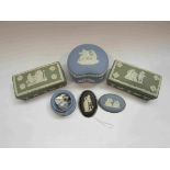 Wedgwood Jasperware items including trinket boxes,