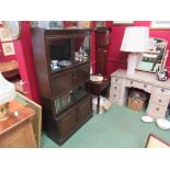 A Globewernicke style bookcase, with cupboard door base,