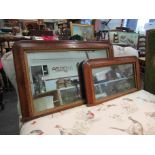 Two graduated inlaid overmantel mirrors