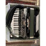 A Fantini / Allodi 96 bass accordion, 37 key, black body,