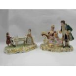 Two figural groups of couples,