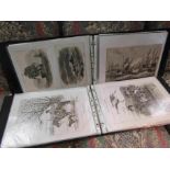 Three folders and a collection of loose prints and engravings,