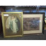 A 19th Century sepia etching depicting gentleman outside tavern "Old and Crusted",