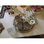 Various silver plated items including tray,