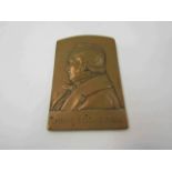 A small bronze tablet of John Cockerill by Lemaire,