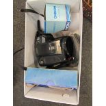 A Chinon Genesis 35mm camera with extra X13 tele converter, Kiev-Vega miniature spy