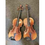 Two Stradivarius copy student's violins a/f
