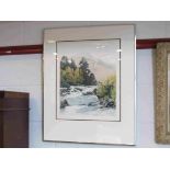 A limited edition print "Upper Morriston" river rapids, by Gilbert Browne, 137/250,