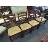 A set of eight ladder back country chairs (6+2)