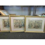 A set of three gilt framed and glazed fashion prints