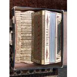 A Jetelli 120 bass accordion, 41 keys, cream pearlescent body,