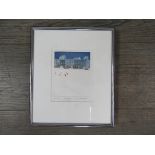 BRENDA MARTIN (XX): A framed and glazed coloured etching titled "Snow fight". Pencil signed and No.