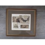 BEVIS SALE (XX): A framed and glazed signed mixed media titled 'Animals', artists proof,