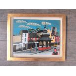 BRIAN LEWIS (b.1947) (ARR) A framed and glazed acrylic on board, North Walsham Market Cross.