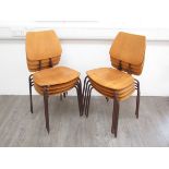 A set of eight Danish stacking chairs,