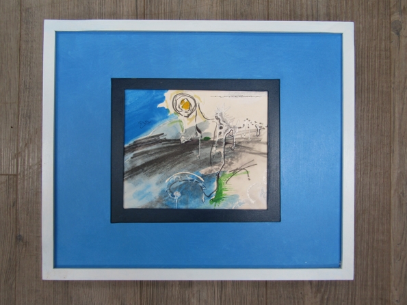 SPATE HUNTERMANN (ROBERT HUNT 1934-2014) A framed acrylic on paper titled "Gooey Huevo".