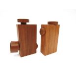 GEORGE SNEED (b.1927) - A handmade wooden salt and pepper grinder, unmarked, 13.