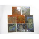 MARIA GEURTON (1929-1998): A collection of eight studio ceramic wall tiles, various designs,