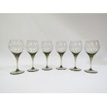 A set of six smoked Scandinavian drinking glasses. 14.