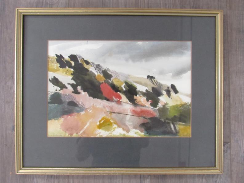 D.M. PATTERSON (Contemporary): "Abstract Landscape". Watercolour. - Image 2 of 4