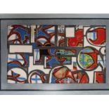 SPATE HUNTERMANN (ROBERT HUNT 1934-2014) A framed gouache and collage titled "Ecclesiastia" signed