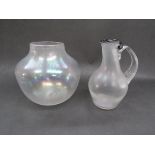 ANTHONY STERN (b.1944): A studio glass vaseline bowl and similar jug. Etched signatures to bases.